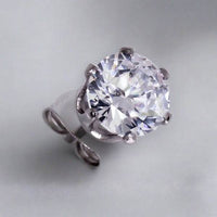 Pair of .925 Sterling Silver Clear Round CZ Stud