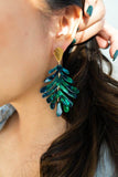 Palm Earrings - Dark Green