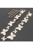 Textured Butterfly Metal Chain Belt