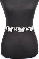 Textured Butterfly Metal Chain Belt