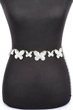 Textured Butterfly Metal Chain Belt