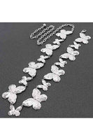 Textured Butterfly Metal Chain Belt