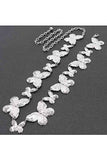 Textured Butterfly Metal Chain Belt