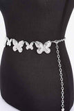 Textured Butterfly Metal Chain Belt
