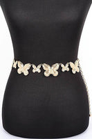 Textured Butterfly Metal Chain Belt