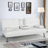 Adjustable Convertible Sofa Bed with Cup Holders
