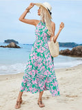 Tropical Floral High-Low Maxi Dress