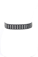 Engraved Buckle Crystal Metallic Belt