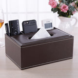 Multifunctional leather tissue box