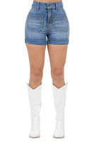 Willow Studded Denim Short in Medium Wash
