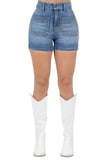 Willow Studded Denim Short in Medium Wash