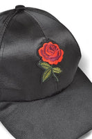 Rose Embroidered Fashion Satin Cap