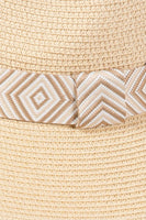 Aztec Jacquard Ribbon Straw Fedora Hat