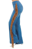 Harley Wide Leg Fringe in Medium Wash