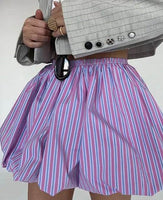 Striped Bubble Mini Skirt