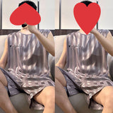 Men's Pajamas Summer Ice Silk Vest Shorts
