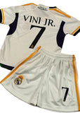 Vini Jr Kids Jersey White/Gold Real Madrid Youth and Toddler Sizes