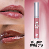 theBalm Too Slow, Mauve Over Lip Oil: Hydrating, Non-Sticky Gloss for a Healthy, Plump Look - Long-Lasting Color & Subtle Tint