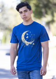 Moons and Stars Boho Flowers Vintage Unisex Bamboo/Cotton Graphic T-Shirt