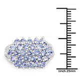 2.03 Carat Genuine Tanzanite .925 Sterling Silver Ring