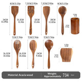 Spatula Soup Ladle And Wooden Turner Set In Teak