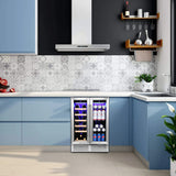 24 Inch Dual Zone Wine Fridges Cooler Beverage Refrigerator W51115