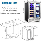 24 Inch Dual Zone Wine Fridges Cooler Beverage Refrigerator W51115