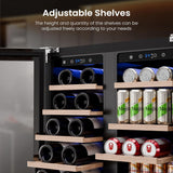 24 Inch Dual Zone Wine Fridges Cooler Beverage Refrigerator W51115