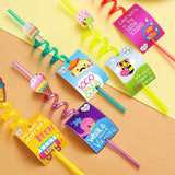 24-Pack: Reusable Ice Cream Straws for Birthday Party Supplies