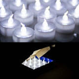 24-Pack: White LED Tealight Timer Candles Battery Operated Flameless Smokeless