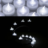 24-Pack: White LED Tealight Timer Candles Battery Operated Flameless Smokeless
