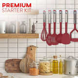 24-Piece Set: Nylon and Stainless Steel Utensil Set