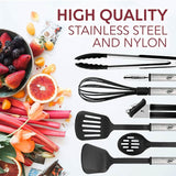 24-Piece Set: Nylon and Stainless Steel Utensil Set