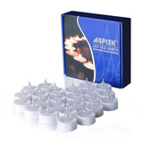 24-Pieces: Cool White LED Flameless Tealight Smokeless Timer Candles
