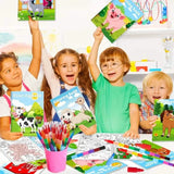 24-Pieces: Mini Coloring Books with 24 Stacking Crayons, Farm Themed