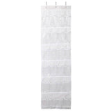 24-Pocket: Over the Door Shoes Rack Crystal Clear Organizer