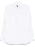 Fendi Men Topstitched Fendi Roma Lettering Cotton Shirt