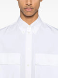 Fendi Men Topstitched Fendi Roma Lettering Cotton Shirt