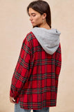 BiBi Brushed Plaid Hooded Jacket