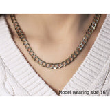 8.2 mm 14k Two Tone Gold Pave Curb Chain