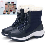 Snow Boots Female High To Help Waterproof Ladies Cotton Plus Velvet Shoes