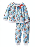 Youngland Baby Girls Faux Fur Holiday Sleep Set, Blue/White 18Months