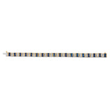 14K Yellow Gold 2/5 Cttw Diamond & 8.0 Cttw Baguette Cut Blue Sapphire Alternating Link Bracelet (G-H Color, VS1-VS2 Clarity) - 7" Inches