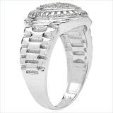 0.20 Carat Genuine White Diamond .925 Sterling Silver Ring