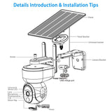 2.4G Wifi Solar Wireless 1080P Surveillance Camera with Flood Light Night Vision