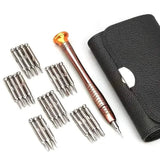 25-Piece Set: Precision Tool Repair Kit with Leather Case