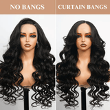250% Density 13x4 Full Lace Human Hair Wigs With Curtain Bangs Hd Lace Front Wigs Glueless Curly Wigs Human Hair Lace Front