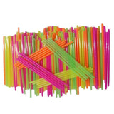 250-Pieces: Wow Plastic Neon Disposable Plastic Drinking Straws
