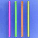 250-Pieces: Wow Plastic Neon Disposable Plastic Drinking Straws
