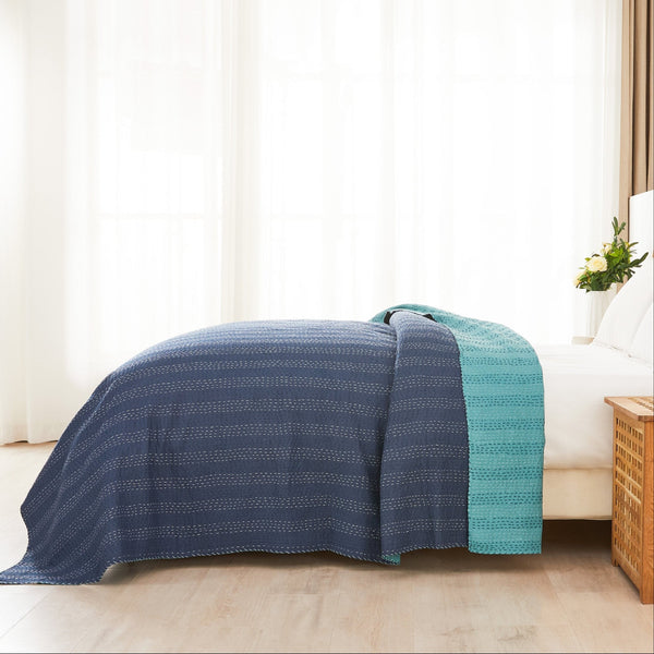 Hand Stitched Reversible Kantha Coverlets